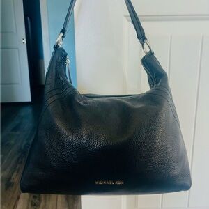 Michael Kors Black Pebbled Leather Hobo Bag